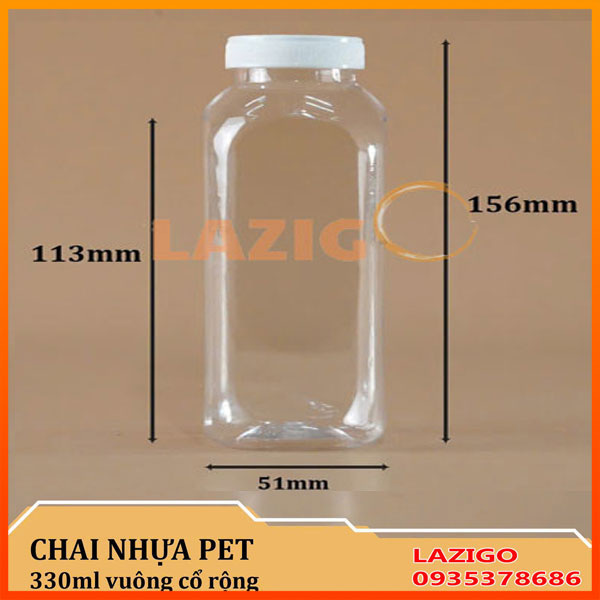 Chai lọ nhựa PET 100ml tròn cổ 28mm vuông cổ rộng